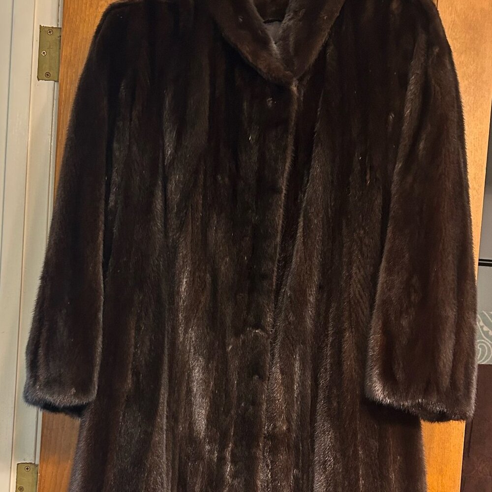 BLACK DIAMOND full length mink coat, size 12